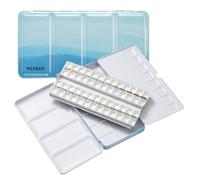 MEEDEN Caja de pintura portátil: 48 cajas de metal con tapa para acuarelas, para adultos (azul)