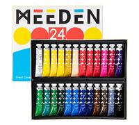 MEEDEN Conjunto de pigmentos de agua, 24 colores (0,4oz / 12 ml), tubos de agua no tóxicos, pigmentos para lienzos y papel, artículos de arte para artistas, adultos y principiantes