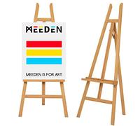 MEEDEN Gran caballede de Madera Ajustable, Soporte de caballede de Arte para Lienzo de Pintura, caballede de Piso de Madera para Adultos, caballede de exhibición de Artista Pesado