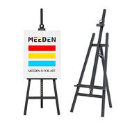 MEEDEN Grande Caballete Pintura de Madera: Regulable 145-193 cm H,Sujeta lienzos de hasta 109 cm, Profesional Caballete de Estudio para Niños y Adultos, Negro