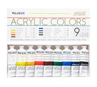 MEEDEN Juego profesional de Pintura acrílica, 60ml 9 colores/tubo, Pintura acrílica pesada para adultos