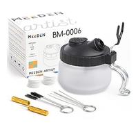 MEEDEN Kit de Limpieza de aerógrafo, Olla de Limpieza de Vidrio Pesado con Soporte para aerógrafo, cepillos de Limpieza, Agujas de Limpieza, Cepillo de Doble Extremo, Protector de Cepillo de Aire