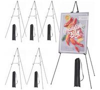 MEEDEN Lot de 6 caballetes de presentación artística de 160 cm, caballete instantáneo de metal con bolsa, caballete plegable portátil para pintar sobre lienzo, paneles de boda, presentaciones
