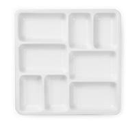 MEEDEN Paleta de cerámica de 8 pocillos para pintar, Paleta de porcelana cuadrada para acuarela, Bandeja de cerámica blanca para mezclar para pintar con gouache, óleo, acrílico y témpera, 7"× 7"× 0.9"