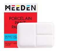 MEEDEN Paleta de pintura de artista de porcelana, paleta de acuarela de cerámica de 3 pozos, paleta de pintura de acuarela grande de 26 x 18,5 cm, bandeja de mezcla de cerámica para pintura de gouache