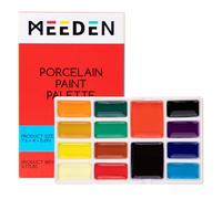 MEEDEN Paleta de pintura de cerámica de 14 pozos, ideal para acuarela, acrílico y pintura al óleo