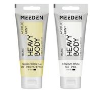 MEEDEN Pintura Acrílica Amarillo Napolitano: Espesor de la Pintura Acrílica de 2 Tubos para Pintura de Arte de Lona (100 ml / 3.38oz x 2 tubos)