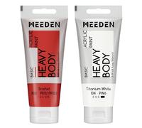 MEEDEN Pintura Acrílica Escarlata: 100 ml de Espesor del Tubo de Pintura Acrílica, con Titanio Adicional Blanco, para Pintura de Arte de Lona