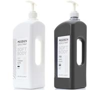 MEEDEN Pintura Acrílica Fluida: Blanco y Negro - 2L/69oz Pintura Artista Líquido Verde a Granel con Bomba - Acabado Estera y alta Coherencia - Grande Suministro de Arte para Lienzos, Artesanías