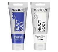 MEEDEN Pintura Acrílica Grupo Azul: 100 ml de Pintura Acrílica de Espesor de Tubo, Titanio Blanco Adicional para Artistas Adultos Principiantes