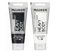 MEEDEN Pintura Acrílica Marte Negro: Tubo de Pintura Acrílica de 100 ml, con Titanio Adicional Blanco, para Vidrio de Tejido de Madera