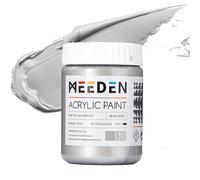 MEEDEN Pintura Acrílica Plata Metálica: 10.1oz / 300ml Pintura de Plata para Artistas Adultos en la Decoración - Pinturas Metálicas para Pintura de Artesanías de Lienzo