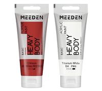 MEEDEN Pintura Acrílica Roja Oscura: 100 ml de Pintura Acrílica Gruesa para Tubos, Titanio Blanco, Adecuada para Artistas Adultos Principiantes