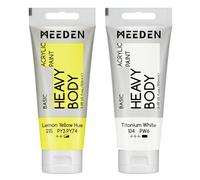 MEEDEN Pintura Acrílica Tono Amarillo Limón: 100 ml de Espesor del Tubo de Pintura Acrílica, con Titanio Adicional Blanco, para Pintura de Arte de Lona