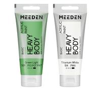 MEEDEN Pintura Acrílica Verde Claro: 100 ml de Espesor de la Pintura Acrílica del Tubo, con Titanio Adicional Blanco, Para Vidrio de Tejido de Madera