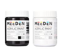 MEEDEN Pintura Acrílico Blanco y Negro: 300ml / 10oz x 2 Frascos de Pintura Acrílico de Cuerpo Pesado - Pinturas de Arte Gruesas para Artistas Profesionales Pintura en Lienzo