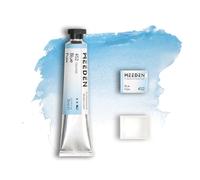 MEEDEN Pintura Acuarela para Artistas Profesionales : Blue Pale - Tubo de Acuarela de 15 ml/0,5 oz, Media Bandeja de Pigmento Semi-Húmeda y Media Bandeja Vacía a Juego para Artistas Profesionales
