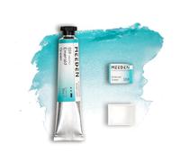 MEEDEN Pintura Acuarela para Artistas Profesionales : Emerald Green - Tubo de Acuarela de 15 ml/0,5 oz, Media Bandeja de Pigmento Semi-Húmeda y Media Bandeja Vacía a Juego para Artistas Profesionales