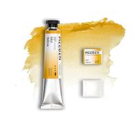 MEEDEN Pintura Acuarela para Artistas Profesionales: Mid Yellow - Tubo de Acuarela de 15 ml/0,5 oz, Media Bandeja de Pigmento Semi-Húmeda y Media Bandeja Vacía a Juego para Artista Profesionale