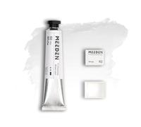 MEEDEN Pintura Acuarela para Artistas Profesionales : White - Tubo de Acuarela de 15 ml/0,5 oz, Media Bandeja de Pigmento Semi-Húmeda y Media Bandeja Vacía a Juego para Artistas Profesionales