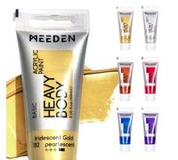 MEEDEN Pinturas Acrilicas Metálicas: 6 × 60 ml Pinturas Acrilicas para Manualidades pour Adultes Artistes - Pintura Acrílica Gruesa Metálica para Pintura Lienzo Cerámica Madera Metal