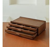 MEEDEN PRO - Caja de almacenamiento de suministros de artista de 3 cajones, caja de almacenamiento de suministros de arte de madera de haya maciza, cajones organizadores portátiles para pasteles,