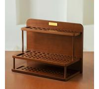 MEEDEN PRO Soporte para Pinceles: Organizador de de Madera de 2 Niveles - Soporte para Pinceles de Gran Capacidad - Almacenamiento de Suministros Artísticos para Escritorio