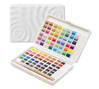 MEEDEN Set de Acuarelas 96 Colores en Estuche Portátil, Kit de Pintura con Pincel, Paleta y Materiales de Arte, Bloques de Color Personalizables, Set de Acuarelas Viaje para Adultos, Profesionales