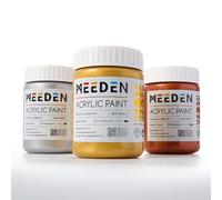 MEEDEN Set Pintura Acrílica Metálica: 3 Colores x 300ml Pintura Cobre de Plata y Oro para Adultos en Artesanías Decoración - Pinturas de Hoja Oro Gruesas para Pintura de Lienzo Artesanía