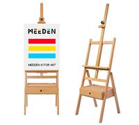 MEEDEN Studio caballete con marco en H con cajón de almacenamiento de arte - ajustable (60 "~ 75") caballete de madera de haya caballete para artistas