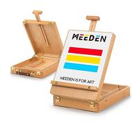 Meeden Studio - Caballete para bocetos de madera de haya maciza, diseño universal, ajustable, con caja de almacenamiento, para artista Plein Air, estudiantes de arte y principiantes