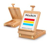 Meeden Studio - Caballete para bocetos de madera de haya maciza, diseño universal, ajustable, con caja de almacenamiento, para artista Plein Air, estudiantes de arte y principiantes
