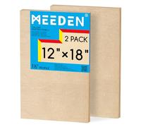 MEEDEN Tablero de lienzo de madera sin acabar: 1-1/2 pulgadas de profundidad de 12 x 18 pulgadas, paquete de 2 paneles de madera en blanco para pintar