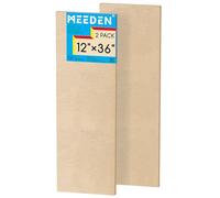 MEEDEN Tablero de lienzo de madera sin acabar: 1-1/2 pulgadas de profundidad de 12 x 36 pulgadas, paquete de 2 paneles de arte de madera en blanco para pintar