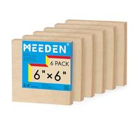 MEEDEN Tablero de lienzo de madera sin acabar: 6 x 6 paneles de lona, paquete de 6
