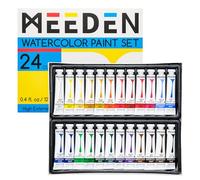 MEEDEN Tubos de Pintura de Acuarela Set - 24 x 12ml / 0.4oz Pinturas de Color Acuático para Estudiantes Principiantes