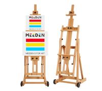 MEEDEN Versatile Studio H-Frame caballe- todos los soportes ajustde madera de haya caballede de estudio, soporte de caballede de piso de pintura, soporta lienzo de arte de hasta 77"