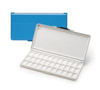 MEEDEN Viaje Paleta de Acuarela, Hermético Portátil Paleta Pintura 33 Pozos, Bandeja Pintura Artistas Paleta para Acuarela Acrílica y Guache Pinturas-Azul