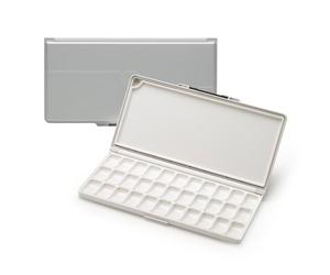 MEEDEN Viaje Paleta de Acuarela, Hermético Portátil Paleta Pintura 33 Pozos, Bandeja Pintura Artistas Paleta para Acuarela Acrílica y Guache Pinturas-Gris