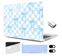 MEEgoodo Funda para MacBook Pro de 13 pulgadas 2022 2021 2020 A2338 M2/M1 A2251 A2289 con Touch ID, fundas rígidas transparentes para laptop con cubierta de teclado, película de trackpad y adaptador