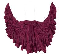 MEEK MERCERY BY KF Falda de danza del vientre para mujer, de satén, estilo tribal, 4 capas, 25 yardas, S20, Violet Red, XXL