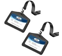 Meekye 1/2 Juego Porta Tarjetas Lanyard, Funda Tarjeta Identificación, Lanyard con Tarjetero, ID Card Badges Holder Ilavero porte para Llavero Tarjetas de Crédito, Trabajo Carné