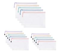 Meekye 15 carpetas A4 A5 y A6 impermeables A6 con cremallera, carpeta de plástico de malla para archivos, cosméticos, deberes y accesorios de viaje