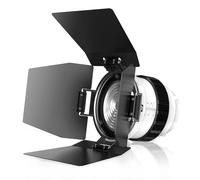 MEELMAXX Fresnel - Lente con Puertas de Granero para iluminación de Estudio, Montaje Bowens de Zoom de 10-45°, Aumento de Brillo de 5-10X Compatible con Luces de Video COB Aputure/Godox, modificador