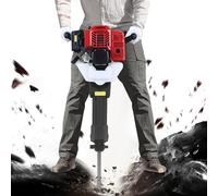 MEELRYD Martillo demoledor de gasolina de 2 tiempos, 1,9 kW, 44 mm, martillo de percusión, martillo cincel, martillo de percusión de un solo cilindro para construcción, proyecto de construcción de