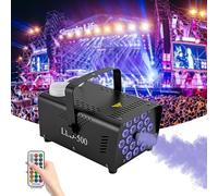 MEELRYD Nebelmaschine Mini Disco Rauchmaschinen mit 18 LED RGB Party Lichtern, 500W und 2500CFM mit 2 Funkfernbediungen perfekt für Hochzeiten, Halloween und Bühnenshows