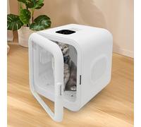 MEELRYD Secador automático para mascotas para gatos y perros pequeños, secador de pelo para perros 360°, secado ultra silencioso con control de temperatura inteligente, capacidad de 71 l