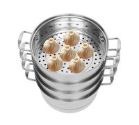MEELRYD Vaporera de acero inoxidable, 5 palos, olla de inducción, olla de vapor, juego de olla de vapor de 9 l, olla de vapor, cacerola de patatas, color plateado