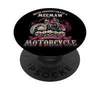 Meemaw - Camisa de Motociclista Never Underestimate Motorcycle Grandma PopSockets PopGrip Adhesivo