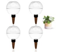Meenewching 4 bolas de riego automático, dispensador de agua de 500 ml, bolas de riego con almacenamiento de agua transparente, autoriego para plantas de interior, balcón, vacaciones